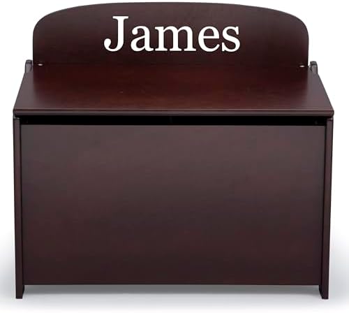 Delta Children Personalized MySize Deluxe Toy Box, Dark Chocolate by DeltaChildren
