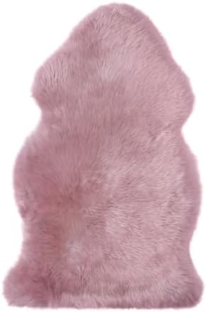 Genuine Real NZ Sheepskin Area Rug Fluffy Lambskin Living Room Pink 2x3.2ft - Image 3