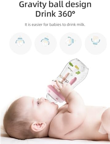 Oberni Baby Bottles, Weighted Straw Toddler Milk Bottles - Image 3
