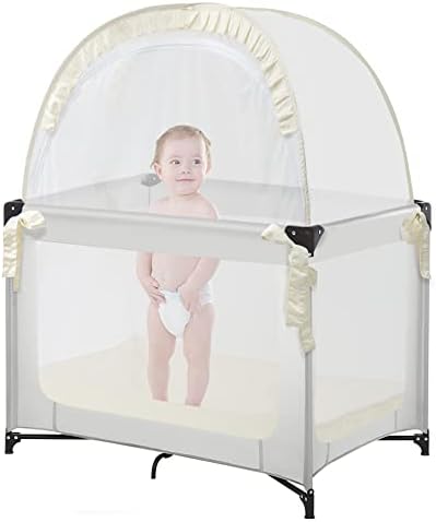 L RUNNZER Pack N Play Tent, Baby Crib Tent to Keep Baby from Climbing Out by L+RUNNZER