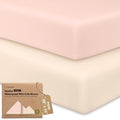 2 Pack and Play Sheets, Waterproof Mini Crib Sheet Fitted 38x26 by KeaBabies