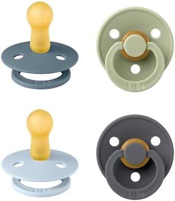 BIBS Colour Pacifier, 6-18 Months, Round Nipple, Baby Blue Mix by BIBS