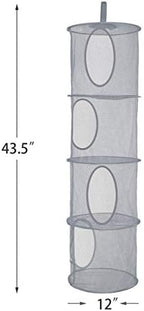 2Pcs Hanging Stuffed Animal Storage Hammock Net 4 Tiers - Image 3