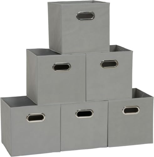 Household Essentials 84-1 Foldable Fabric Storage Bins Set of 6 Cubby Cubes by HouseholdEssentials