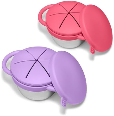 2 Pack Baby Stainless Steel Snack Containers by JVEOOBabyProducts-SaferHigherStandardsBetterService