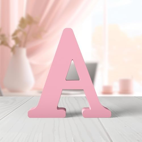 6 Inch Pink Wooden Letters Unfinished Wood Letters by ZARUATU