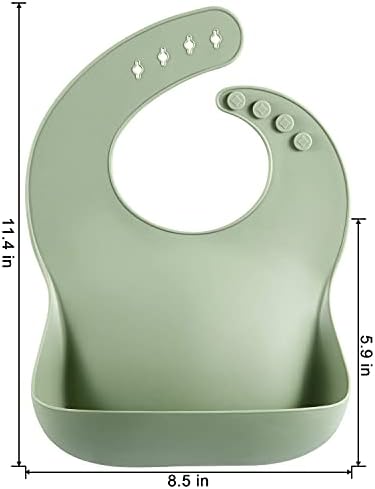 PandaEar Set of 3 Silicone Baby Bibs Waterproof, 10-72 Months - Image 3