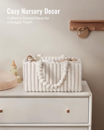 Blissful Diary Flannel Diaper Caddy Organizer & Gift Packaging, Off White - Image 2