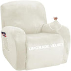 ZNSAYOTX Stretch Velvet Recliner Cover 4-Pieces, Thick Soft Recliner Chair by ZNSAYOTX