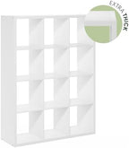 Furinno Cubicle Book Shelf, 12-Cube Bookshelf, Extra Thick Frame Reversible - Image 5