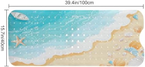 LNOND Summer Beach Bathtub Mat Non Slip, 40 X 16 Inch Tub Mat - Image 2