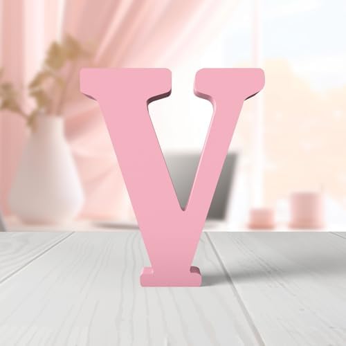 6 Inch Pink Wood Letters Unfinished Wood Letters by ZARUATU