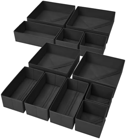 DIMJ Clothes Drawer Organizer, 12 Packs, Foldable Underwear Organizer by DiMJ