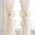 2 Pack French Lace Bow Curtain Tiebacks by GAJILON