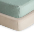 mushie Extra Soft Muslin Fitted Crib Sheet 2-Pack | 192 Thread Count | 28"x 52" by mushie