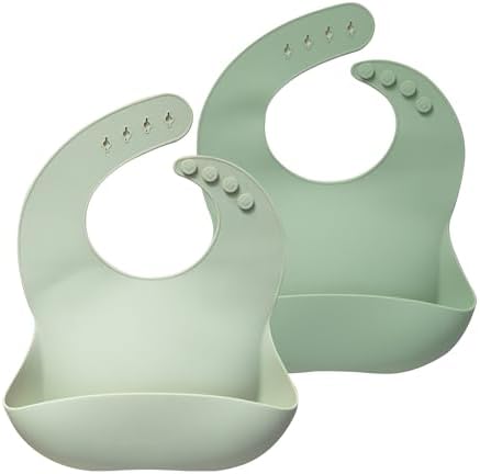 Moonkie Silicone Baby Bibs Set of 2, BPA Free Waterproof Baby Bibs by Moonkie