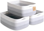 Woven Rope Baskets for Organizing, 3 Pack, 15.5 x 11 x 5.5" Storage Bins by NaturalCozy