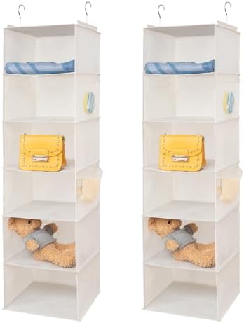 BrilliantJo 6 Shelves Hanging Closet Organizer, 2 Pack Hanging Storage by BrilliantJo