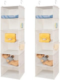 BrilliantJo 6 Shelves Hanging Closet Organizer, 2 Pack Hanging Storage by BrilliantJo
