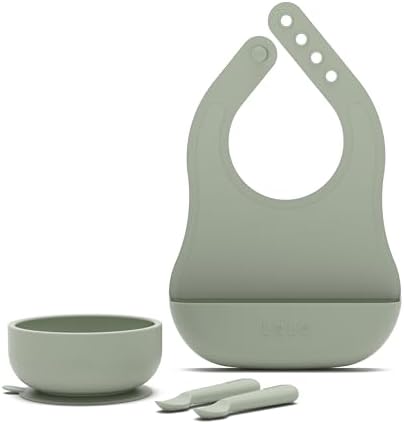 Lalo Starting Solids Kit, 4-Piece Non-Toxic Silicone Baby Feeding Set by Lalo