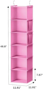 YOUDENOVA Hanging Closet Organizer and Storage, Light Pink - Image 3