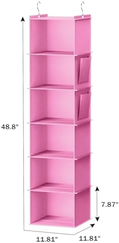 YOUDENOVA Hanging Closet Organizer and Storage, Light Pink - Image 3