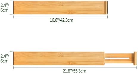 VaeFae 60-Pack Adjustable Bamboo Drawer Dividers, Expandable Drawer Organizer - Image 4