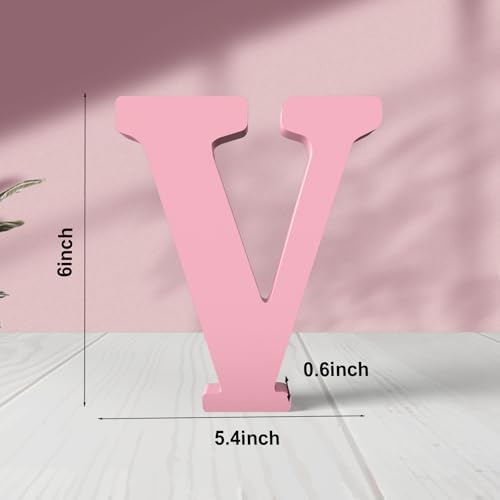 6 Inch Pink Wood Letters Unfinished Wood Letters - Image 2