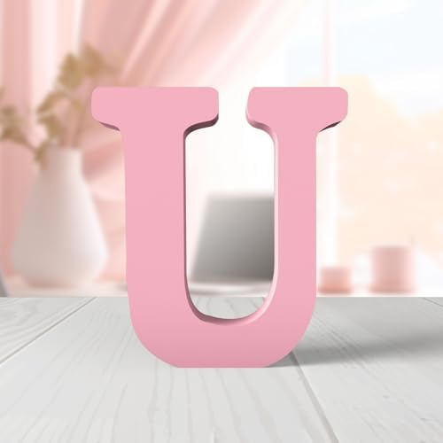 6 Inch Pink Wood Letters Unfinished Wood Letters by ZARUATU