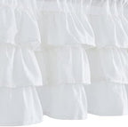 jinchan Off White Linen Ruffled Valance Curtain 18 Inch Rod Pocket 1 Panel - Image 6
