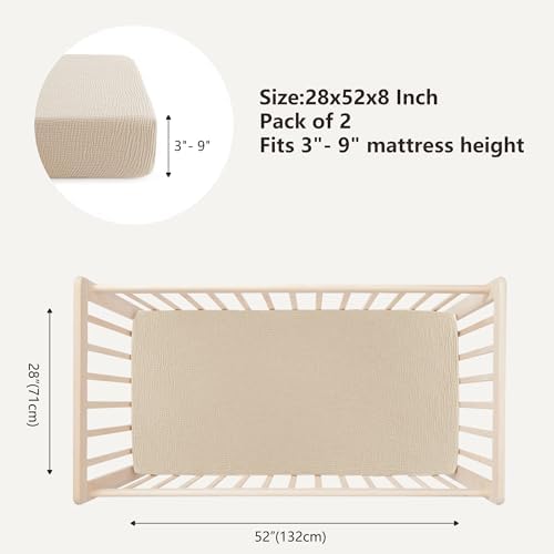 Bearmoss Muslin Crib Sheets 100% Cotton Baby Crib Sheets Fitted - Image 3