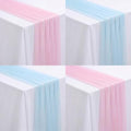 4 Pcs Pink Blue Table Runner for Gender Reveal Party Solid by Windkream