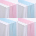 4 Pcs Pink Blue Table Runner for Gender Reveal Party Solid by Windkream