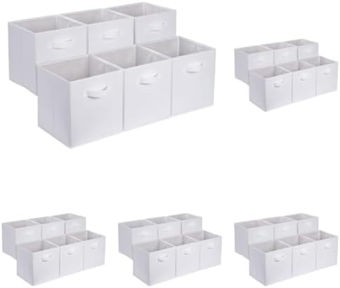 Amazon Basics Collapsible Fabric Storage Cubes Organizer by AmazonBasics