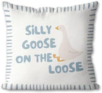 Cute Blue Silly Goose Pillow Cover Toddler Boy Bedroom Decor by Unknown