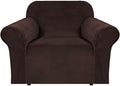 H.VERSAILTEX Stretch Velvet Armchair Cover Couch Covers 1 Cushion Chair by HVERSAILTEX
