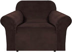H.VERSAILTEX Stretch Velvet Armchair Cover Couch Covers 1 Cushion Chair by HVERSAILTEX