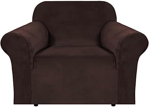 H.VERSAILTEX Stretch Velvet Armchair Cover Couch Covers 1 Cushion Chair by HVERSAILTEX