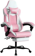 Gaming Chair with Footrest, High Back Gaming Chairs PVC Leather Ergonomic Gamer by WOTSTA