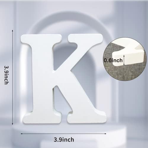 AOCEAN 4 Inch White Wood Letters Unfinished Wood Letter - Image 2