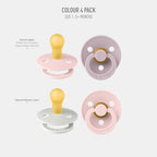 BIBS Colour Pacifier, 0-6 Months, Round Nipple, Haze Mix - Image 2