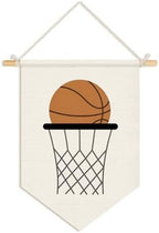 Wheatwin Boys Room Decor, Basketball Sports Wall Hanging Pennant Flag Banner by Wheatwin