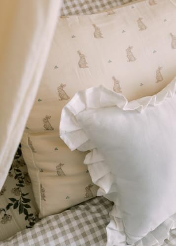 Oilo Bunny Crib Bedding Set, 5-Layer Organic Cotton Muslin Crib Quilt & Sham - Image 4