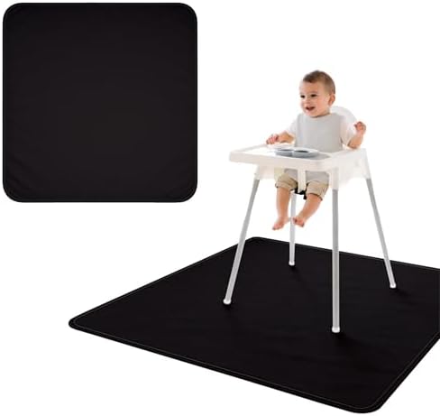 BapronBaby Minimalist Black Waterproof Splash Mat Catch All Floor Cover by BapronBaby