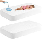 2Pack Waterproof Crib Mattress Protector, Cotton 52X28 Fitted Crib Sheets Crib by VOPHIA
