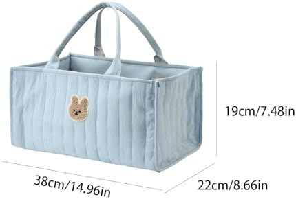 Quilted Fabric Storage Basket Floral Baby Diaper Caddy Quilted Basket - Image 6