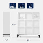 Best Choice Products 9-Cube Bookshelf, 3-Tier Wood Storage Bookcase W/Legs - Image 2