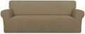 PureFit Stretch Oversized Couch Covers Fleece Sofa Slipcovers Tan by PureFit
