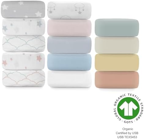 Newton Baby Fitted Mini Crib Sheet 2-Pack, Organic Muslin - Image 6