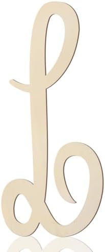 Wooden Letters 12 Inch for Wall Decor Large Cursive Wood Monogram Letters L by Focal20Craft